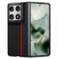Skirta Motorola Razr Fold dėklas Madinga pluošto tekstūra PU oda + Plastikinis kietas apsauginis dangtelis Capa for Moto Razr Fold