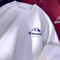 T-Shirts Pullover Oversize Tshirt Hong Kong Style Mountain Peak Letters Print T-Shirts Oversized Half Sleeves Youth Tees S įvairiaspalvis