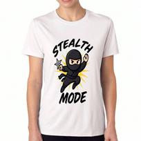 Stay Positive Ladies Cotton T Shirt, Premium Cotton Graphic, Durable, Casual Fashion, Stick Figures With Happy And Sad Faces Print, Encouraging Messag S įvairiaspalvis