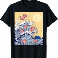 Surfer Surfing Wave Heartbeat T Shirt Gifts T-Shirt S įvairiaspalvis
