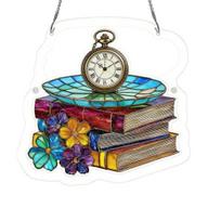 Bookish Acrylic Puzzle Suncatcher Stained Glass Style Window Hanging Ornament Hummingbird Floral Book DIY