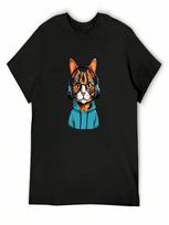 Cat Tortie Wear Headphone T-Shirt T-Shirts Oversize Boys Animal Print Graphic T Shirts Plus Size unisex Clothing S įvairiaspalvis