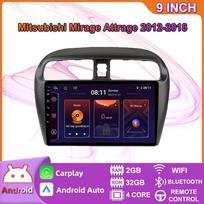Automobilių radijas Android Auto, skirtas Mitsubishi Mirage Attrage 2012 - 2018 Space Star 2014 Multimedijos grotuvas GPS Naigation Stereo Carplay HU 4+64GB 2+32GB
