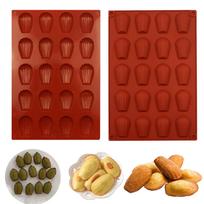 20 ertmių Madeleine keptuvė, 2 vnt Nelipnios silikoninės Madeleine formos, Sh-ell formos kepimo pyragas Mo-ld keptuvė One Size cinoberis