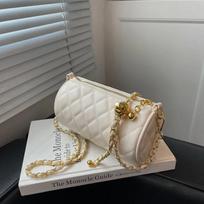 Elegantiška raudona grandinėlės rankinė moterims madinga nauja mada pažangi vieno peties cilindrinė prekės ženklo crossbody kibiro rankinė