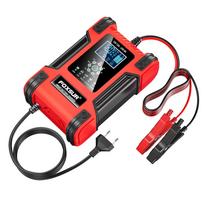 Išmanus automobilio akumuliatoriaus įkroviklis 12V 24V LCD ekranas Motociklo 7 pakopų automatinis įkroviklis AGM Giliai iškraunamas GEL Šlapias Sausas Švino-rūgštinis įkroviklis EU Plug raudona