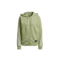 Adidas Essentials 3-Stripes Full Zip Hoodie Women Jacket Green HE1661 S