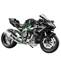 1/9 Kawasaki H2R Lydinio Lenktyninio Motociklo Modelis Metalinis Liejimo Formose Bėgių Sportinio Motociklo Modelis Su Garsu ir Šviesa Su Purškimu Vaikų Žaislai Dovanos juoda