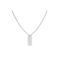 Calvin Klein Vintage Small Square Adjustable Stainless Steel Logo Necklace Unisex necklace 35000058 Without Gift Box