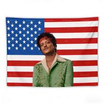 Bruno Marso gobelenas Rožinė Amerikos vėliava Sienos dekoracija Dainininko plakatas Namų kambario dekoras 74x94cm(29x37in)