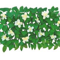 Adjustable Artificial Leaf Privacy Fence Sunflower Expandable Privacy Fence  Outdoor Decoration White Flower