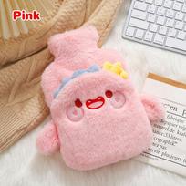 2026 New Cartoon Capybara Plush Hot Water Bottle PVC Material Hand Warmer Warm Products rožinė