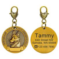 Personalized Dog ID Tag Customized Dogs Tags Nameplate Anti-lost Free Engraving Pet Pendant For Collars Necklace Copper Plated (as the picture,M)