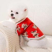 Winter Warm Striped Dog Cardigan Sweater for Chihuahua Bichon Pug Kitten Puppy - Pet Outfit Cat Dog Coat Winter Clothes Pet Supp (Red,XS) raudona