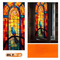 Europos retro bažnyčios dažytos elektrostatinės matinės vitražų plėvelės PVC statinės lipnios bažnyčios namų folijos lipdukai (as the picture,40x100cm)