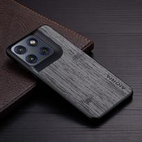 Dėklas Motorola Moto Edge 70 Bambuko medienos rašto odinis telefono dėklas Prabangus Coque dėklas Moto Edge 70 Dėklas Capa Motorola Edge 70 tamsiai pilka spalva