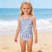 Girls One Piece Swimsuit Summer Kids Swimwear Children Beachwear Toddler Bathing Suit for Swimming Pool Water Activities 130