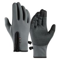 Waterproof Winter Gloves with Anti-Slip Grip Reflective Print Conductive Fingertips for Outdoor Sports and Cold Weather Activities one size