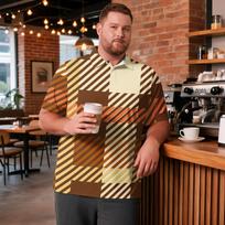 Men's Big Size Polo Shirt Plaid Pattern Breathable Short Sleeve Golf Shirt Casual Workwear Top with Collar Suitable for Outdoor Activities XXXXL ruda