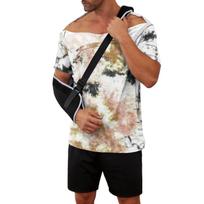 Men’s Tie Dye Printed Recovery Shirt Full Front Open Short Sleeve Side Design Comfortable Fit M