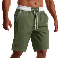 Mens Casual Knee Length Shorts Relaxed Fit Drawstring Waistband Lightweight Fabric with Multiple Pockets for Outdoor Activities Beachwear XL