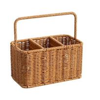 Large Capacity Woven Basket Space Saving Easy Clean Storage Tray with Handle Woven Weaving Utensil Organizer Basket juoda