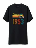 71th Birthday 71 Years Old Retro Vintage 1953 T Shirt Vintage Washed Top For Everyday Wear Stretched Soft Casual Homme S įvairiaspalvis