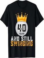 40 Years And Still Swinging 40th Golf Player Birthday Gifts T-Shirt S įvairiaspalvis