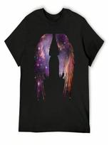 Angel Pink Galaxy Wings T-Shirt Shirts Graphic Tees  Tops Customs Outfits For unisex S įvairiaspalvis