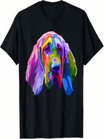 Bloodhound Colorful Pop Art Portrait For Dog Owners unisex Wounisex Girls Kids T-Shirt S įvairiaspalvis