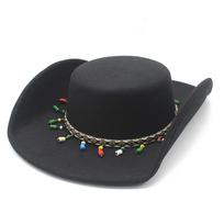 Big Eaves Premium Bowler British Style Cowboy Hat with Long Eaves and Warped Edge M（56-59cm）