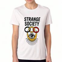 Stay Positive Ladies Cotton T Shirt, Premium Cotton Graphic, Durable, Casual Fashion, Stick Figures With Happy And Sad Faces Print, Encouraging Messag S įvairiaspalvis