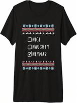 Nice, Naughty, Neymar Christmas Ugly Sweater Style Premium Tri-Blend T-Shirt S įvairiaspalvis