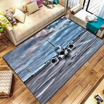 Crystal Velvet Digital Print Aircraft Area Rug - For Living Room, Hallway, Bathroom, Doormat, Picnic, Camping Mat, Rug Protector 50x80cm