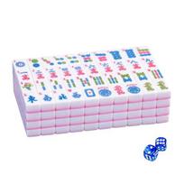 166Pcs 30MM Mini American Mahjong Tiles with 2 Dice 4 Layer Engraved Mahjong Tiles rožinė