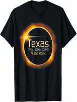 2024 Solar Eclipse Texas USA Totality T-Shirt S įvairiaspalvis