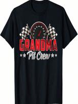 Race Car Birthday Party Racing Family Grandma Pit Crew T-Shirt S įvairiaspalvis