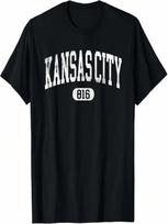 Kansas City Missouri 816 Area Code Retro Throwback Souvenir T-Shirt S įvairiaspalvis