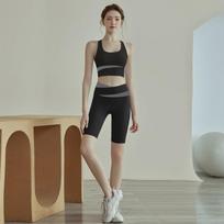 Cross-border sports underwear fitness suit women's summer gym two-piece set quick-drying running yoga suit S