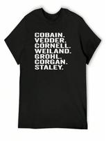 Cobain, Vedder, Cornell, Weiland, Grohl, Corgan, Staley T-Shirt Anime Clothes T-Shirts Oversize Plain unisexs Graphic T-Shirts S įvairiaspalvis