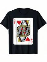 Queen Of The Hearts Playing Card Poker T-Shirt S įvairiaspalvis