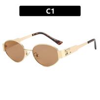 Oval Sunglasses Female a Wire Fence Red Street Shot Sun Glasses Retro Same Style Photography Sunglasses