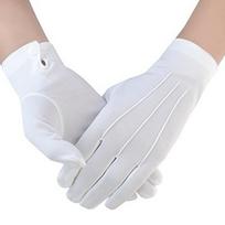 Suaugusiųjų baltos pirštinės ceremonijai, mokykliniai berniukų ir mergaičių baltos elastinės pirštinės prie suknelės, etiketo pirštinės, scenos pasirodymams balta