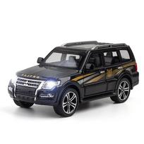 1/32 Mitsubishi Pajero SUV Sport Miniature Diecast Alloy Toy Car Vehicle Model Sound & Light Collection Gift for Children Boys juoda