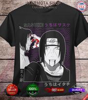 Itachi Shirt Naruto Shippuden Sasuke Uchiha Anime Unisex Tee T-Shirt All Size 2XL