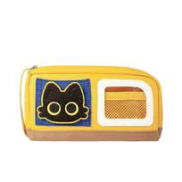 Miao Xiaodou Cute Black Cat Velcro Pencil Case - Large Capacity Stationery Box