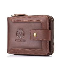 Shilaidun RFID Anti-theft Genuine Leather Men's Retro Wallet ruda