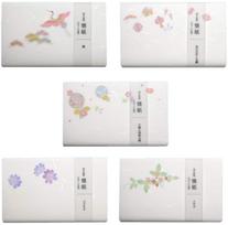 Kamiiso japoniškas vaši kimono grožio kaiši rinkinys iš 5 kamuoliukų su pavasario ir rudens nandina bei braškėmis, 20 lapų pakuotėje (Japoniškas popierius) (Kranas,
