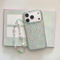 Double Layer Translucent Green Floral iPhone 14/13 Pro Max Drop-Proof Full Coverage Case iPhone 17