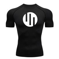 Gym Short Sleeve Running T-Shirt Men's Compression Long Sleeve Shirt Sun Protection Quick Drying Sports Top Black Sportswear S